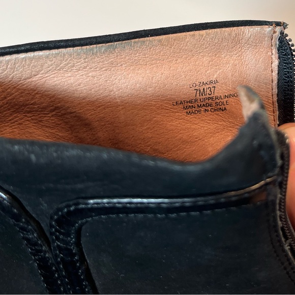 Louise et Cie Black Leather Booties W 7 Lo-Zakiria - Picture 7 of 8